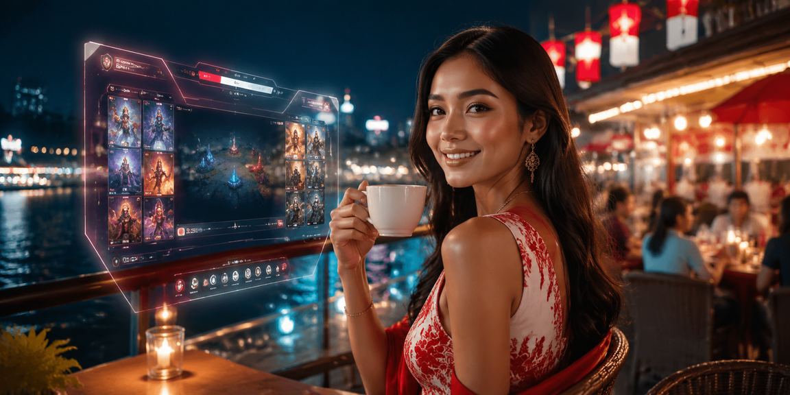 Pemain muda menikmati taruhan e-sports di kafe Vietnam yang modern
